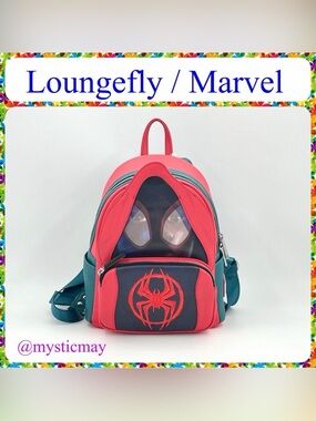 New LOUNGEFLY Marvel Spider-Man MILES MORALES HOODY Lenticular Backpack Purse